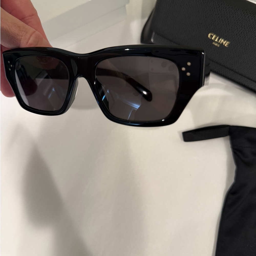 Celine Black Rectangular Sunglasses With Case - image 2